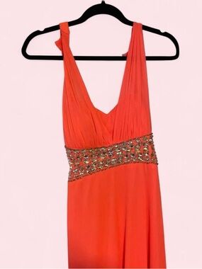 Sequin Hearts Vibrant Orange Prom Dress